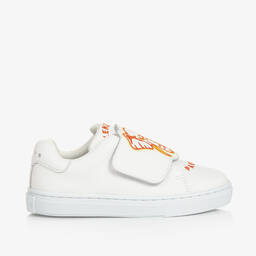 KENZO KIDS-Ivory Leather Elephant Trainers | Childrensalon Outlet