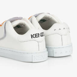 KENZO KIDS-Ivory Leather Elephant Trainers | Childrensalon Outlet