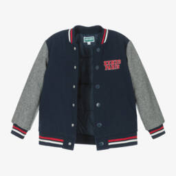 KENZO KIDS-Junior Boys Navy Wool Bomber Coat | Childrensalon Outlet