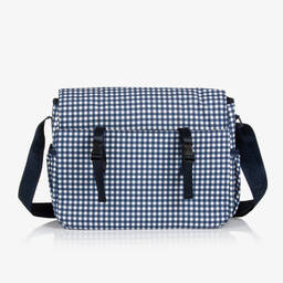 KENZO KIDS-Navy Blue Gingham Changing Bag (45cm) | Childrensalon Outlet