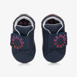 KENZO KIDS-Синие кожаные пинетки | Childrensalon Outlet