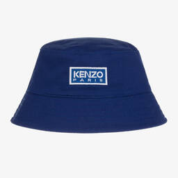 KENZO KIDS Navy Blue Logo Bucket Hat Childrensalon Outlet