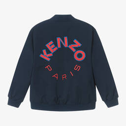 KENZO KIDS-جاكيت بومبر بسحّاب لون كحلي | Childrensalon Outlet
