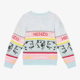 KENZO KIDS-Pale Blue Bear Logo Sweater | Childrensalon Outlet