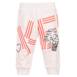KENZO KIDS-Pink Cotton Logo Joggers | Childrensalon Outlet