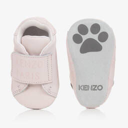 KENZO KIDS-Pink Leather Mini Iconics Pre-Walker Shoes | Childrensalon Outlet