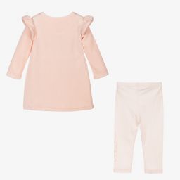 كينزو كيدز-طقم ليغنغز قطن قطيفة لون زهري للمولودات | Childrensalon Outlet