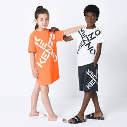 KENZO KIDS-Розово-белые шлепанцы | Childrensalon Outlet