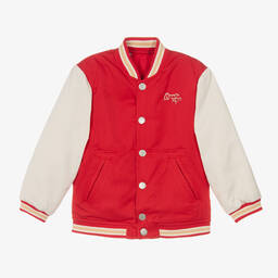 KENZO KIDS-جاكيت بوجهين ساتان تويل لون أحمر | Childrensalon Outlet