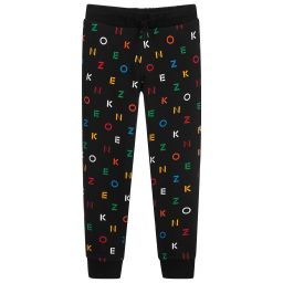 KENZO KIDS-Teen Black Logo Joggers | Childrensalon Outlet