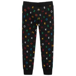 KENZO KIDS-Teen Black Logo Joggers | Childrensalon Outlet