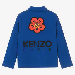 KENZO KIDS-Teen Blue Cotton Boke Flower Jacket | Childrensalon Outlet