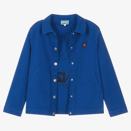 KENZO KIDS-Teen Blue Cotton Boke Flower Jacket | Childrensalon Outlet