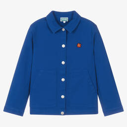 KENZO KIDS-Teen Blue Cotton Boke Flower Jacket | Childrensalon Outlet