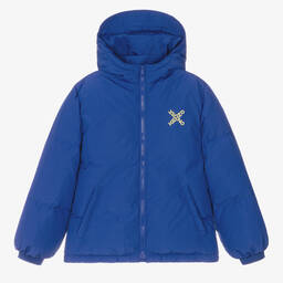 KENZO KIDS Doudoune bleue en duvet Ado Childrensalon Outlet