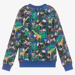 KENZO KIDS-Синий свитшот с принтом Jungle для подростков | Childrensalon Outlet