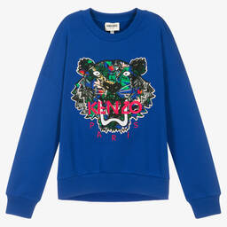 KENZO KIDS-Teen Blue Tiger Sweatshirt | Childrensalon Outlet
