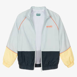KENZO KIDS-Голубая куртка с цветовыми блоками | Childrensalon Outlet