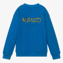 KENZO KIDS-Teen Boys Blue Cotton Tiger Cardigan | Childrensalon Outlet