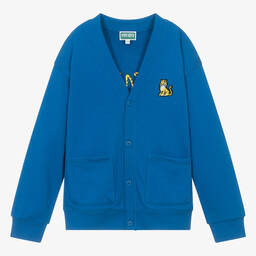 KENZO KIDS-Teen Boys Blue Cotton Tiger Cardigan | Childrensalon Outlet