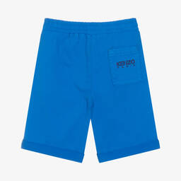 KENZO KIDS-Teen Boys Blue Cotton Twill Bermuda Shorts | Childrensalon Outlet