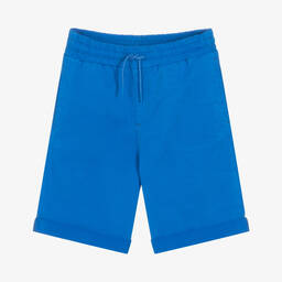 KENZO KIDS-Teen Boys Blue Cotton Twill Bermuda Shorts | Childrensalon Outlet