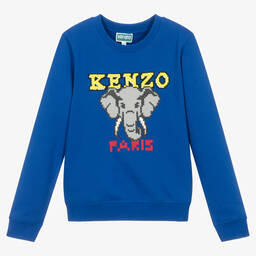 KENZO KIDS-Синий свитшот со слоном | Childrensalon Outlet