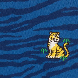 KENZO KIDS-Teen Boys Blue Knitted Tiger Sweater | Childrensalon Outlet