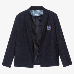 KENZO KIDS-جاكيت بلايزر مزيج صوف لون كحلي تينز ولادي | Childrensalon Outlet