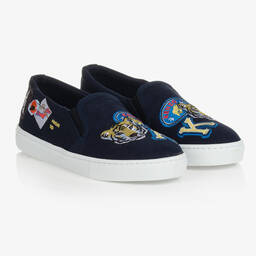 KENZO KIDS-Teen Boys Blue Tiger Trainers | Childrensalon Outlet