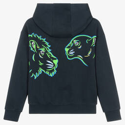 KENZO KIDS-Teen Boys Blue Tiger Zip-Up Top | Childrensalon Outlet