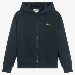 KENZO KIDS-Teen Boys Blue Tiger Zip-Up Top | Childrensalon Outlet