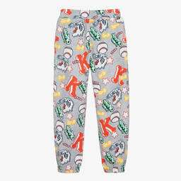 KENZO KIDS-Серые хлопковые джоггеры с тиграми | Childrensalon Outlet