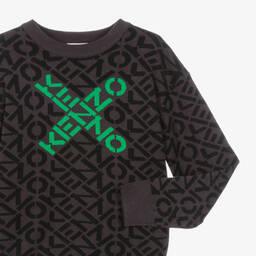 KENZO KIDS-كنزة تينز ولادي مزيج قطن وصوف لون رمادي | Childrensalon Outlet