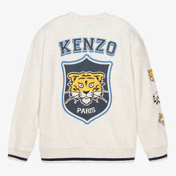 KENZO KIDS-كارديغان قطن جيرسي لون عاجي للمراهقين | Childrensalon Outlet