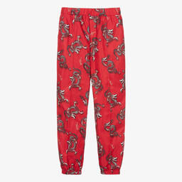 KENZO KIDS-Teen Boys Red Dragon Satin Trousers | Childrensalon Outlet