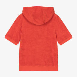 KENZO KIDS-Teen Boys Red Towelling Tiger Hoodie | Childrensalon Outlet