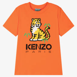 KENZO KIDS-Teen Boys Vibrant Orange Tiger Tee | Childrensalon Outlet
