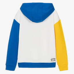 KENZO KIDS-Белая хлопковая худи с цветовыми блоками для мальчиков-подростков | Childrensalon Outlet