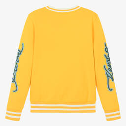 KENZO KIDS-Teen Boys Yellow Varsity Sweatshirt | Childrensalon Outlet
