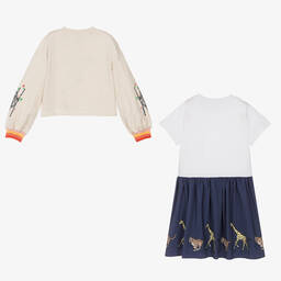 KENZO KIDS-Teen Girls Bamboo Print Dress & Sweatshirt Set | Childrensalon Outlet