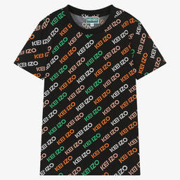 KENZO KIDS-Teen Girls Black Cotton Logo T-Shirt | Childrensalon Outlet
