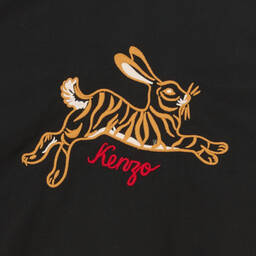 KENZO KIDS-Черное платье из хлопкового поплина | Childrensalon Outlet