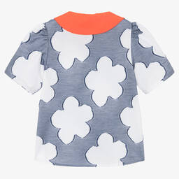 KENZO KIDS-Teen Girls Blue Boke Flower Blouse | Childrensalon Outlet