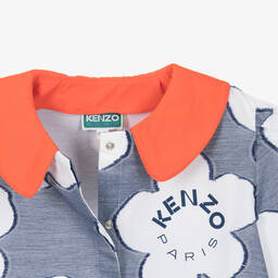 KENZO KIDS-Teen Girls Blue Boke Flower Blouse | Childrensalon Outlet