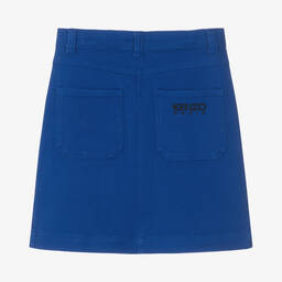 KENZO KIDS-تنورة بطبعة بوك فلاور قطن تويل لون أزرق | Childrensalon Outlet