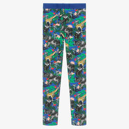 KENZO KIDS-Голубые легинсы с принтом Jungle для девочек-подростков | Childrensalon Outlet