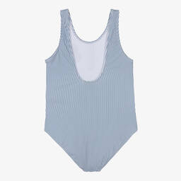 KENZO KIDS-مايّو تينز بناتي مقلم لون أزرق وأبيض | Childrensalon Outlet