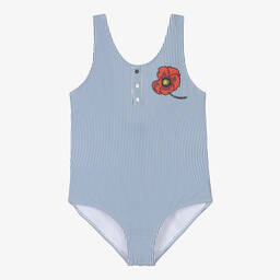 KENZO KIDS-مايّو تينز بناتي مقلم لون أزرق وأبيض | Childrensalon Outlet