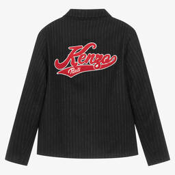 KENZO KIDS-Teen Girls Blue Wool Baseball Stripe Blazer | Childrensalon Outlet